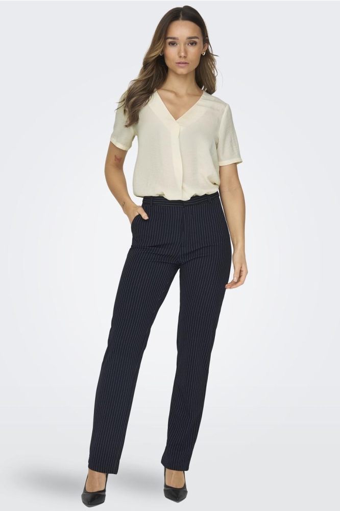 JDYDIVYA LIFE S/S V-NECK TOP WVN DI 15291432 CLOUD DANCER